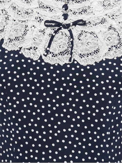 Polka dot print silk dress with lace detail ALESSANDRA RICH | FABX4025F45101944